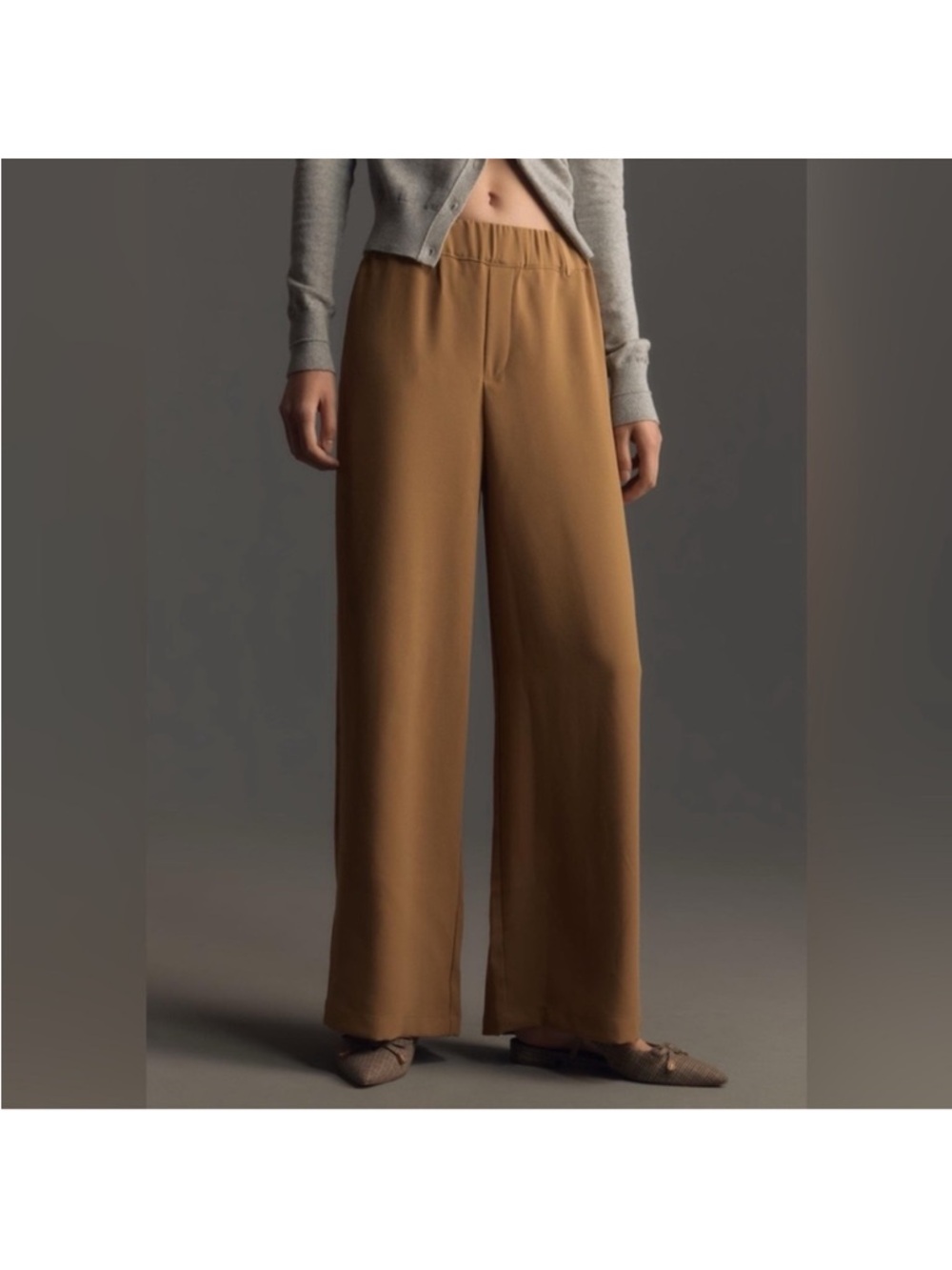 Anthropologie Wide-Leg Pants in Camel Brown